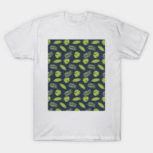 Tropical Leaves Pattern in Charcoal | Summer | Island Paradise | Tropical T-Shirt